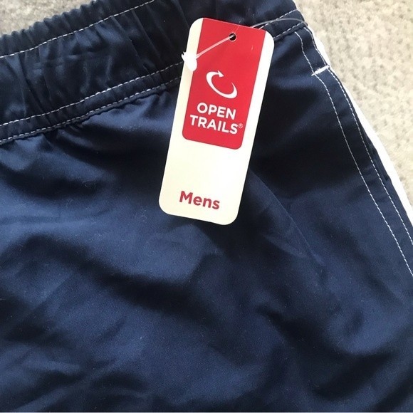 New Open Ocean Trails Trunks Navy & White Pockets Drawstring Size XL - Picture 8 of 8